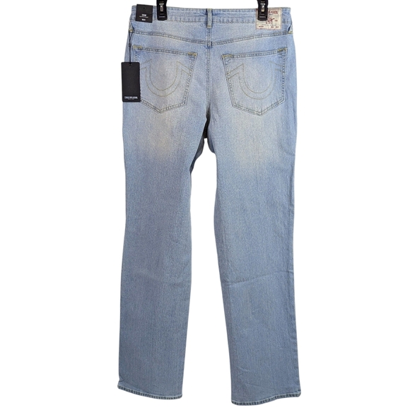 True Religion Sarah High Rise Straight Leg Jean Light Endless Blue Wash 31 NWT - Picture 2 of 16
